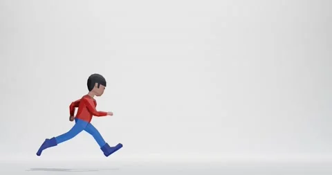3d render of running cartoon dummy boy for rush time. Stock Footage 223867930
