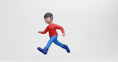 3d render of running cartoon dummy boy for rush time. Stock Footage 223867949
