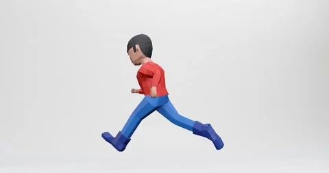 3d render of running cartoon dummy boy for rush time. Stock Footage 223867950