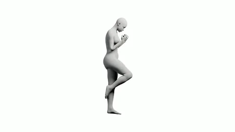 3D render of running figure model on white background Stock Footage 335272408