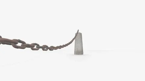 3d render Rusty Chain links isolated on white background Stock Illustration