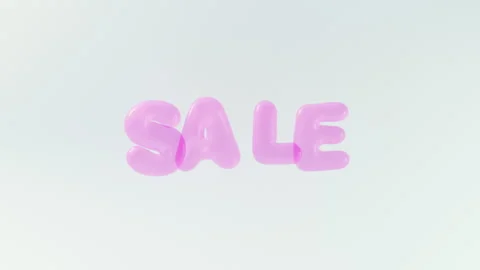 3D render of SALE text in the form of inflated balloons hanging in the air Stock Footage 260750778