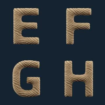 3D Render of Sand Alphabet 库存插图