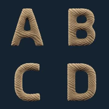 3D Render of Sand Alphabet Stock Illustration