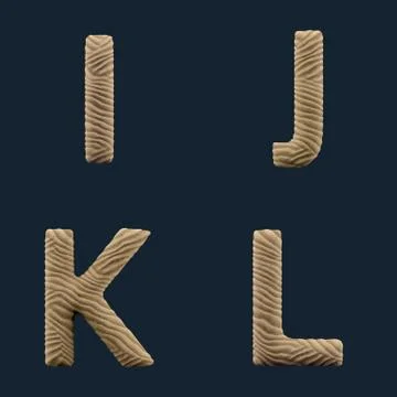 3D Render of Sand Alphabet Stockillustratie