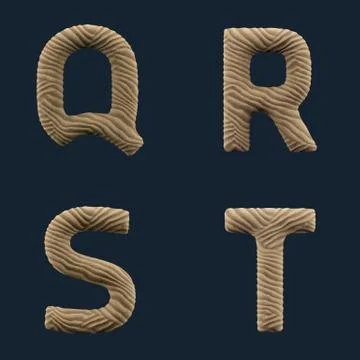 3D Render of Sand Alphabet Stock Illustration
