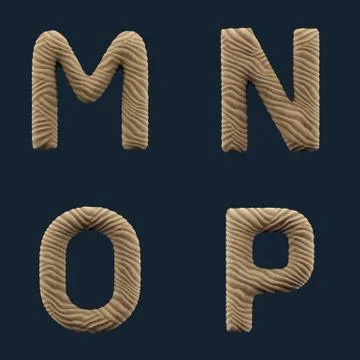 3D Render of Sand Alphabet Иллюстрация