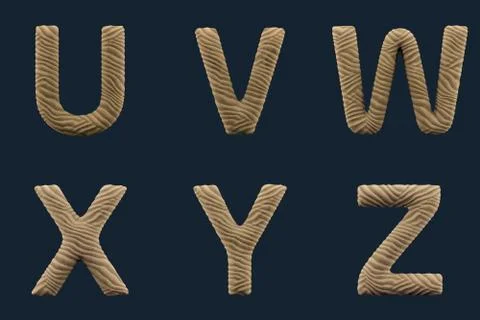 3D Render of Sand Alphabet Illustrazione stock