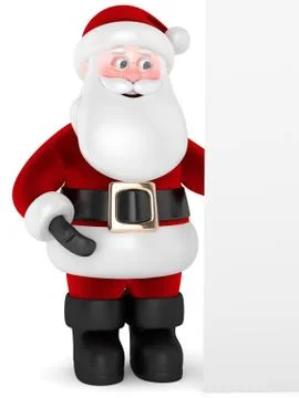 3d render of Santa Claus with billboard Stock Illustration