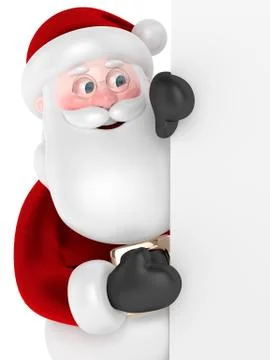 3d render of Santa Claus with billboard Stock Illustration
