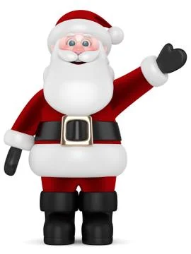 3d render of santa claus over white Stock Illustration