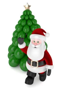 3d render of Santa Claus over white Stock Illustration