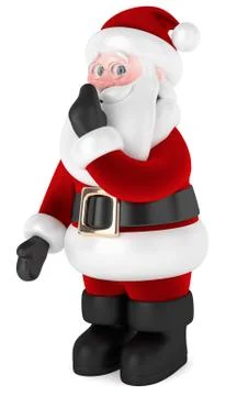 3d render of Santa Claus showing to be quiet gesture Stock-Illustration