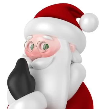 3d render of Santa Claus showing to be quiet gesture Stock Illustration