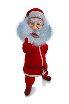 3d render of santa claus shows the emotions of pleasure Stock Illustration