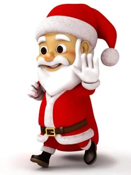 3d render Santa with huge sack of gifts Stock Illustration