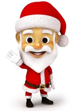 3d render Santa say heloo Stock Illustration