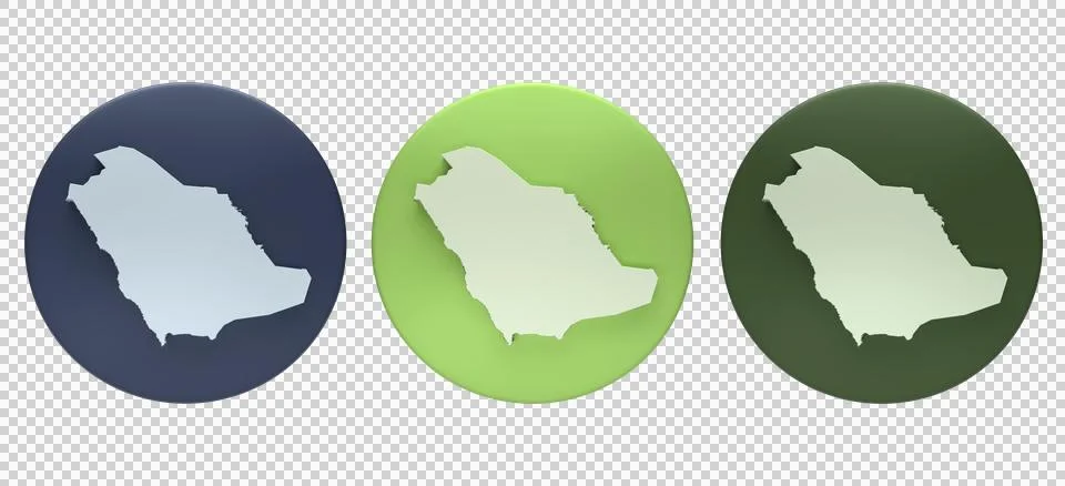 3d render Saudi Arabia map icon high resolution. 3d render icon. Stock Photos