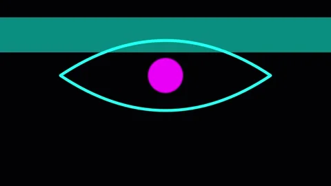 3D render of scanning eye animation on dark background for futuristic security Stock Footage 336472008