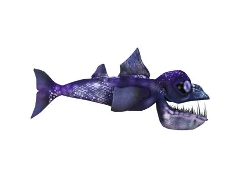 3d render of a scary fish Stock Illustration