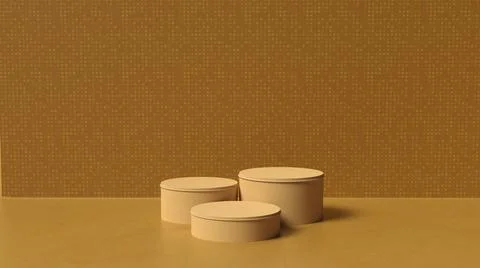 3D Render : Scene with podium platform mock up scene for display  product Stock Illustration