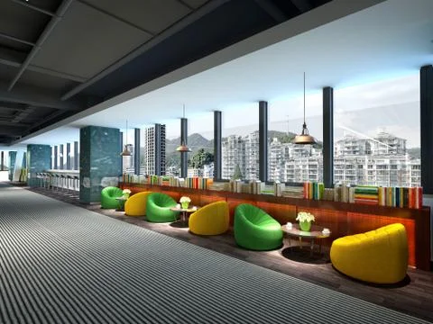 3d render of school interior Stock Illustration