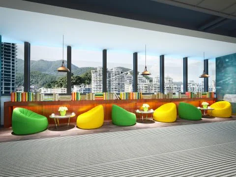 3d render of school interior 스톡 일러스트