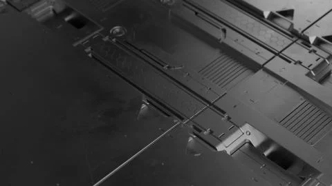 3d render sci-fi high detailed surfaces. Future background with complex forms Stock Illustration