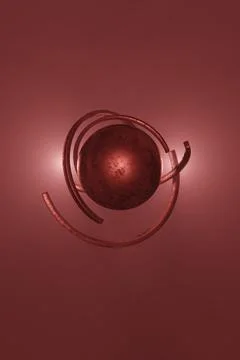 3d Render. Sci-fi object with glowing energy at center. Rotation metal sphere イラスト素材