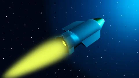 3D render of a sci-fi style spacecraft in open space. 스톡 일러스트