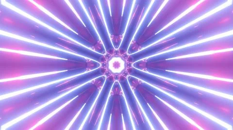 3d render. Sci-fi tunnel with neon lights. Abstract high-tech tunnel as Stock Illustration