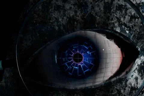 3d render of scifi android eye Stock Illustration