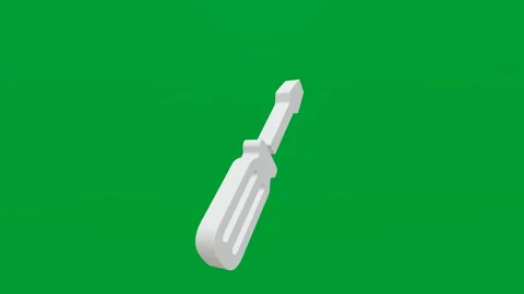 3D render of screwdriver icon on chroma key green screen background Stock Footage 335459549