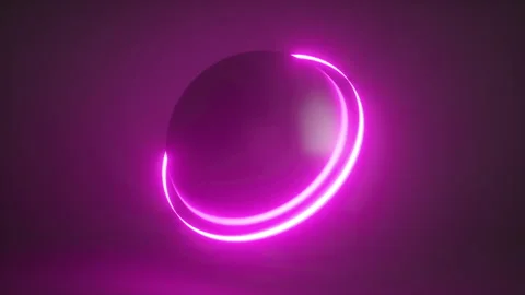 3d render, seamless abstract neon background, ball with glowing scanning ring Stock Footage 132719496