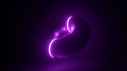 3d render, seamless animation, abstract background, glowing neon torus shape, Stock Footage 108101651