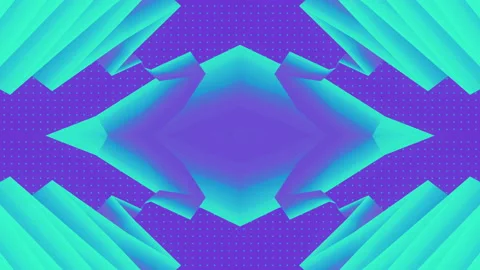 3d render seamless loop animation with fantastic kaleidoscopic zig-zag pattern Stock Footage 221476613