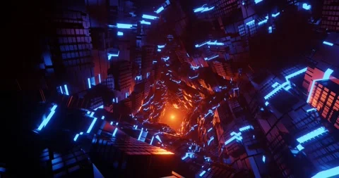 3d render seamless loop motion of sci-fi tunnel. Stock Footage 135258985