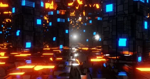 3d render seamless loop motion of sci-fi corridor. Stock Footage 135286612