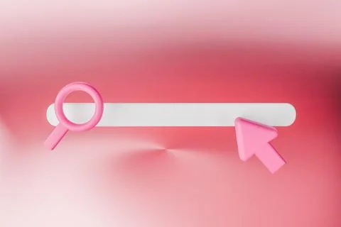 3D render of search bar and cursor for website Stock Illustration