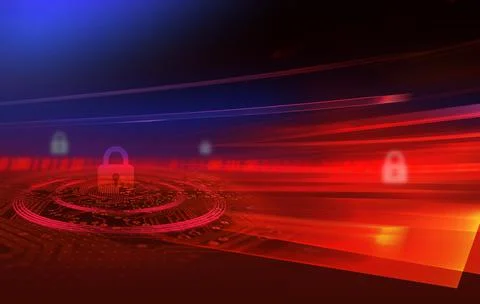 3D render of security and safe innovation concept in computer science technologi イラスト素材