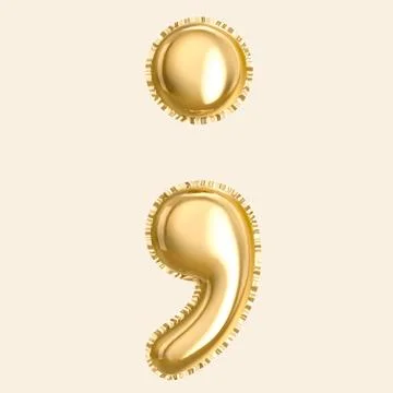 3d render semicolon sign 스톡 일러스트