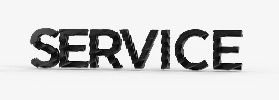 3D render of a service word on a white background Stock Illustration
