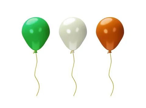 3D render set of balloons for Patrick's Day Stock Illustration