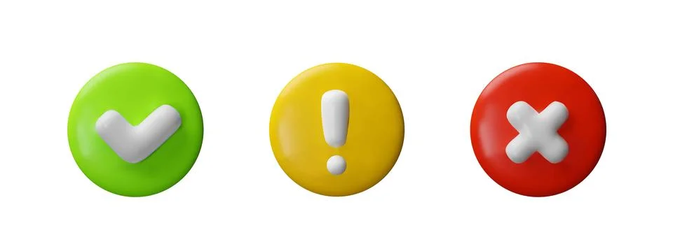 3d render set checkbox Stock Illustration