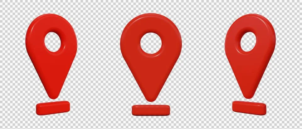 3d render of a set of location icons. Stock-Illustration