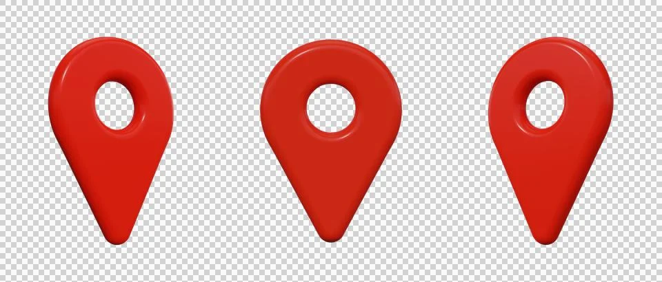 3d render of a set of location icons. Illustrazione stock