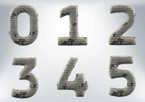3D Render Set of a Masonry, Brick Alphabet Stock Illustration