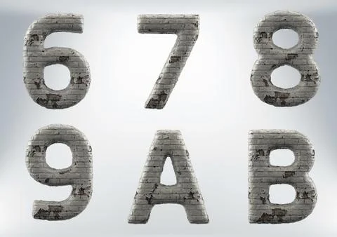 3D Render Set of a Masonry, Brick Alphabet Stock Illustration