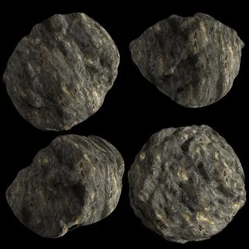 3D Render Set of Meteors,Asteroids or Rocks Illustrazione stock