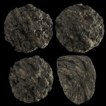 3D Render Set of Meteors,Asteroids or Rocks Stockillustratie